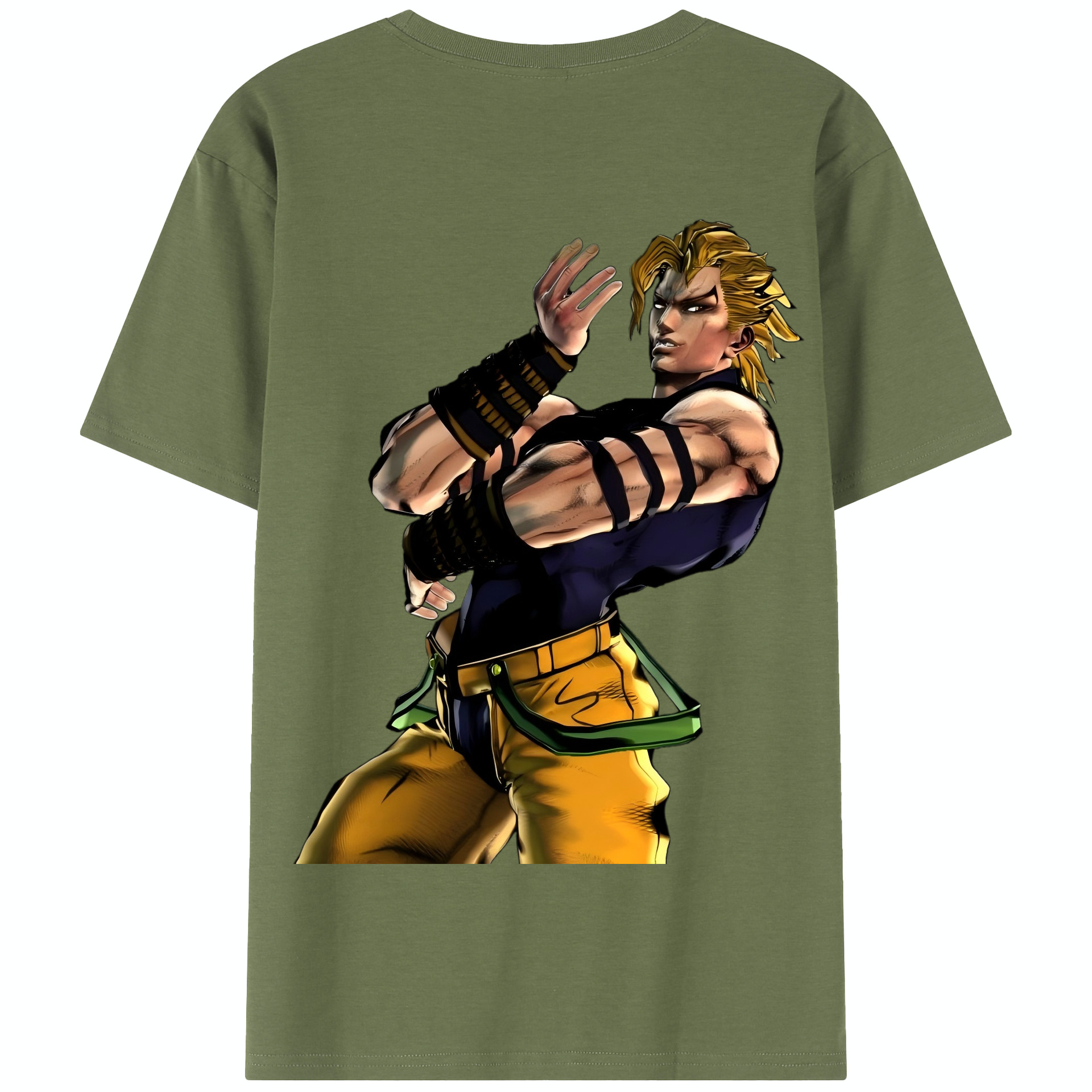 （画像用） ジョジョの奇妙な冒険 ディオ?ブランドー JoJo's Bizarre Adventure Dio Brando 綿100％半袖Tシャツ（背面プリント）